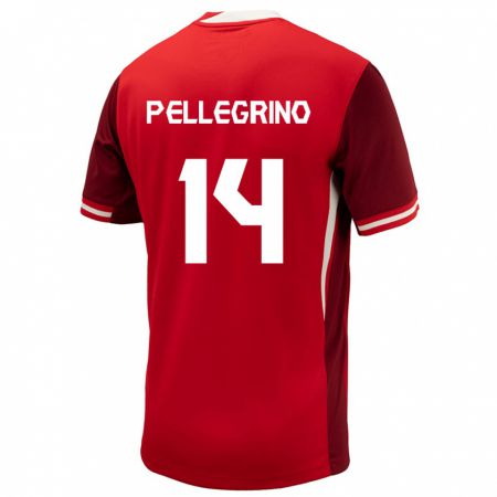 Kandiny Enfant Maillot Canada Gabriel Pellegrino #14 Rouge Tenues Domicile 24-26 T-Shirt