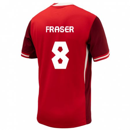 Kandiny Enfant Maillot Canada Liam Fraser #8 Rouge Tenues Domicile 24-26 T-Shirt