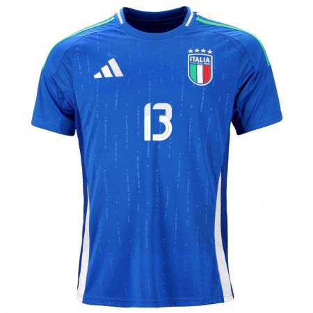 Kandiny Enfant Maillot Italie Matteo Darmian #13 Bleu Tenues Domicile 24-26 T-Shirt