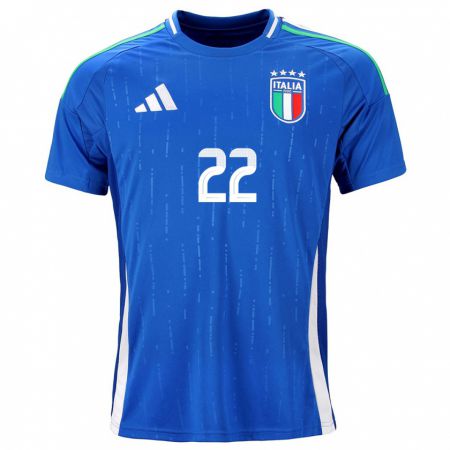 Kandiny Enfant Maillot Italie Stephan El Shaarawy #22 Bleu Tenues Domicile 24-26 T-Shirt