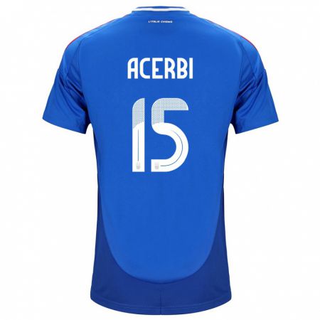 Kandiny Enfant Maillot Italie Francesco Acerbi #15 Bleu Tenues Domicile 24-26 T-Shirt