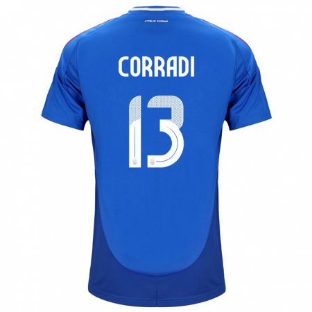 Kandiny Enfant Maillot Italie Christian Corradi #13 Bleu Tenues Domicile 24-26 T-Shirt