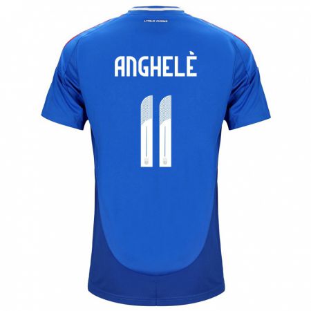 Kandiny Enfant Maillot Italie Lorenzo Anghelè #11 Bleu Tenues Domicile 24-26 T-Shirt