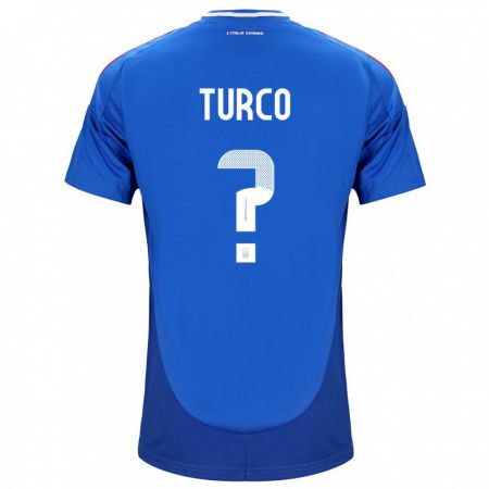 Kandiny Enfant Maillot Italie Stefano Turco #0 Bleu Tenues Domicile 24-26 T-Shirt