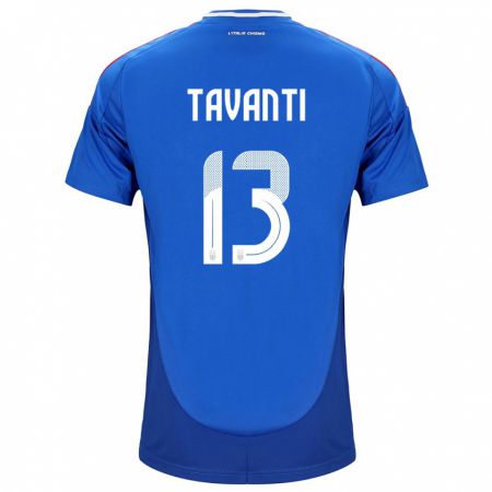 Kandiny Enfant Maillot Italie Samuele Tavanti #13 Bleu Tenues Domicile 24-26 T-Shirt