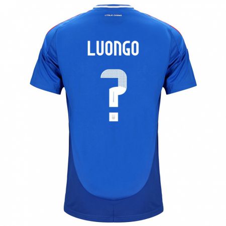 Kandiny Enfant Maillot Italie Andrea Luongo #0 Bleu Tenues Domicile 24-26 T-Shirt