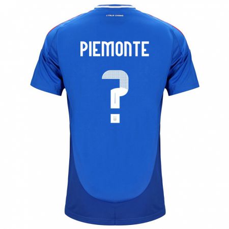 Kandiny Enfant Maillot Italie Martina Piemonte #0 Bleu Tenues Domicile 24-26 T-Shirt