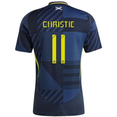 Kandiny Enfant Maillot Écosse Ryan Christie #11 Bleu Foncé Tenues Domicile 24-26 T-Shirt