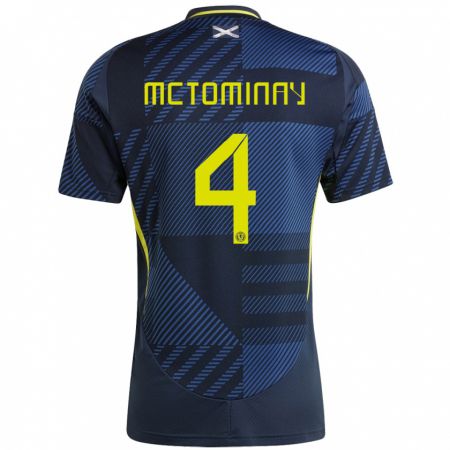 Kandiny Enfant Maillot Écosse Scott Mctominay #4 Bleu Foncé Tenues Domicile 24-26 T-Shirt