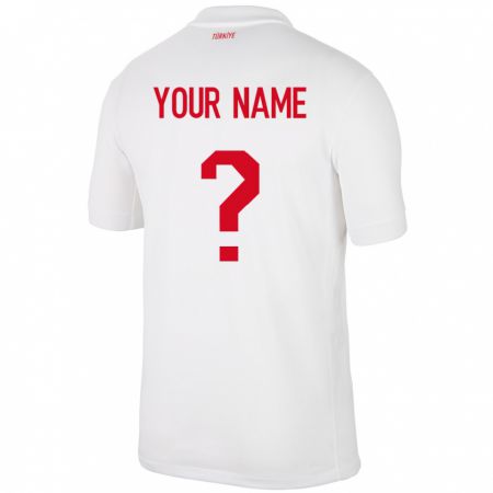 Kandiny Enfant Maillot Turquie Votre Nom #0 Blanc Tenues Domicile 24-26 T-Shirt