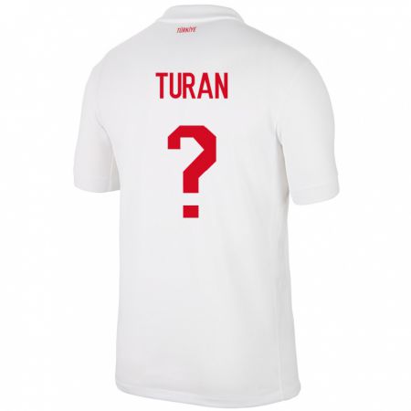 Kandiny Enfant Maillot Turquie Hasan Turan #0 Blanc Tenues Domicile 24-26 T-Shirt