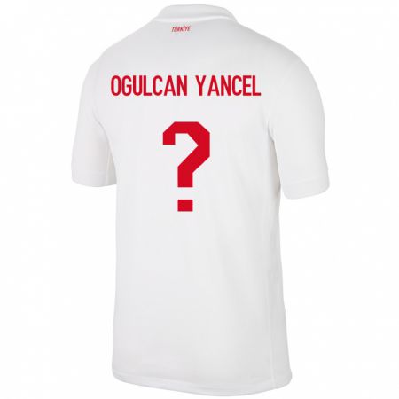 Kandiny Enfant Maillot Turquie Necati Oğulcan Yançel #0 Blanc Tenues Domicile 24-26 T-Shirt