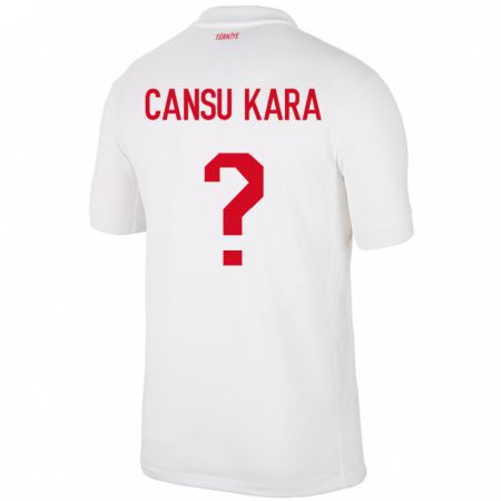 Kandiny Enfant Maillot Turquie İlayda Cansu Kara #0 Blanc Tenues Domicile 24-26 T-Shirt