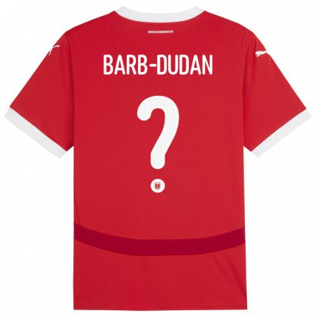 Kandiny Enfant Maillot Autriche Marco Barb-Dudan #0 Rouge Tenues Domicile 24-26 T-Shirt