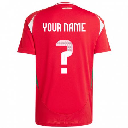 Kandiny Enfant Maillot Hongrie Votre Nom #0 Rouge Tenues Domicile 24-26 T-Shirt