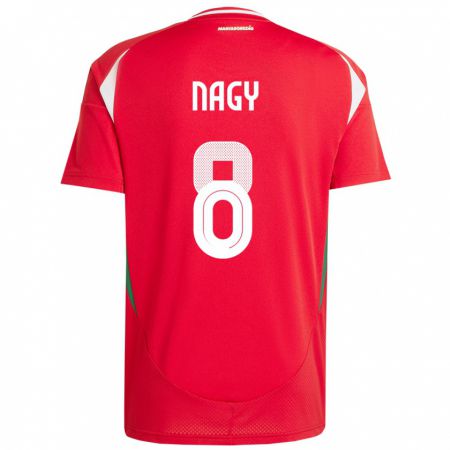 Kandiny Enfant Maillot Hongrie Ádám Nagy #8 Rouge Tenues Domicile 24-26 T-Shirt