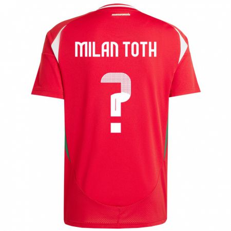 Kandiny Enfant Maillot Hongrie Milán Tóth #0 Rouge Tenues Domicile 24-26 T-Shirt