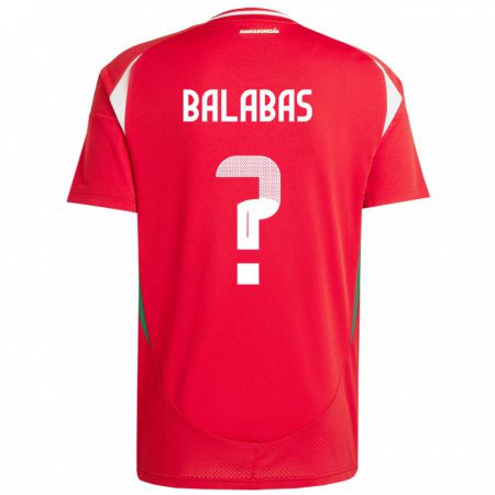 Kandiny Enfant Maillot Hongrie Bence Balabás #0 Rouge Tenues Domicile 24-26 T-Shirt