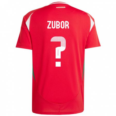 Kandiny Enfant Maillot Hongrie Ádám Zubor #0 Rouge Tenues Domicile 24-26 T-Shirt