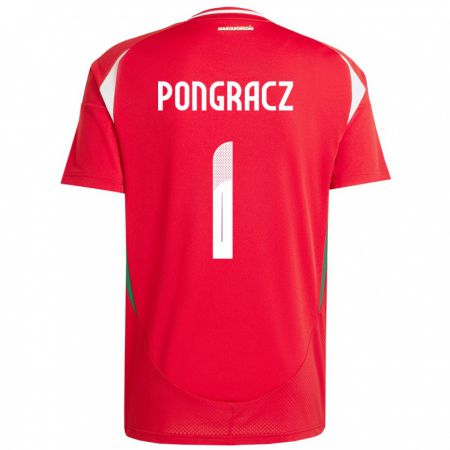 Kandiny Enfant Maillot Hongrie Agness Pongracz #1 Rouge Tenues Domicile 24-26 T-Shirt