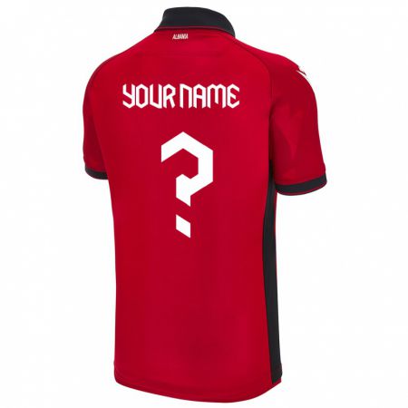 Kandiny Enfant Maillot Albanie Votre Nom #0 Rouge Tenues Domicile 24-26 T-Shirt