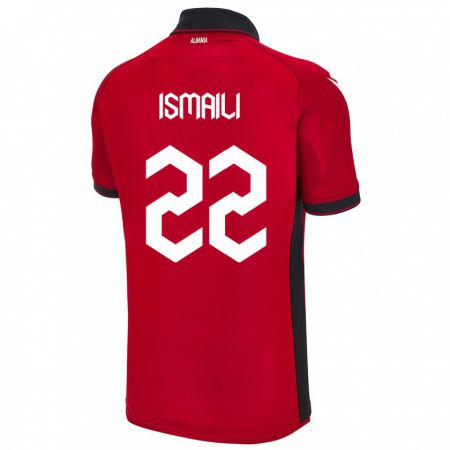Kandiny Enfant Maillot Albanie Ysni Ismaili #22 Rouge Tenues Domicile 24-26 T-Shirt