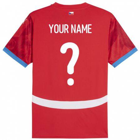 Kandiny Enfant Maillot Tchéquie Votre Nom #0 Rouge Tenues Domicile 24-26 T-Shirt