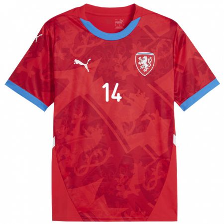 Kandiny Enfant Maillot Tchéquie Denis Alijagic #14 Rouge Tenues Domicile 24-26 T-Shirt