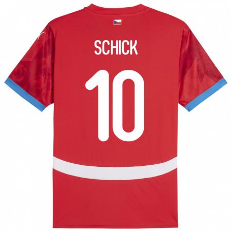 Kandiny Enfant Maillot Tchéquie Patrik Schick #10 Rouge Tenues Domicile 24-26 T-Shirt