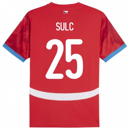 Kandiny Enfant Maillot Tchéquie Pavel Sulc #25 Rouge Tenues Domicile 24-26 T-Shirt