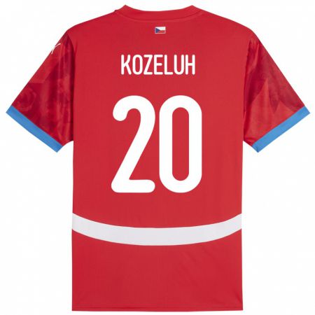 Kandiny Enfant Maillot Tchéquie Josef Kozeluh #20 Rouge Tenues Domicile 24-26 T-Shirt