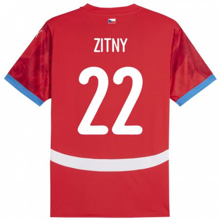 Kandiny Enfant Maillot Tchéquie Matej Zitny #22 Rouge Tenues Domicile 24-26 T-Shirt