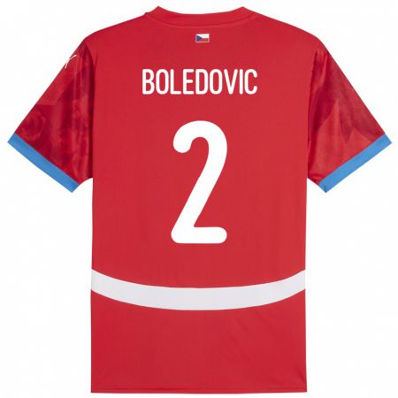 Kandiny Enfant Maillot Tchéquie Tobias Boledovic #2 Rouge Tenues Domicile 24-26 T-Shirt