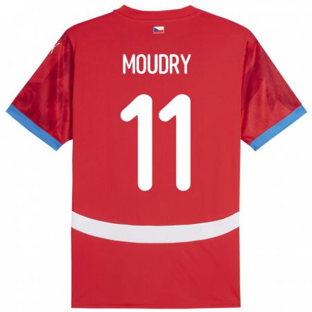 Kandiny Enfant Maillot Tchéquie Lukas Moudry #11 Rouge Tenues Domicile 24-26 T-Shirt