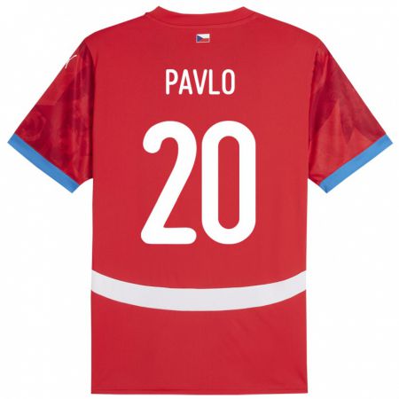 Kandiny Enfant Maillot Tchéquie Simon Pavlo #20 Rouge Tenues Domicile 24-26 T-Shirt