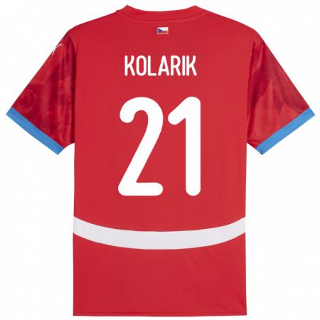 Kandiny Enfant Maillot Tchéquie Josef Kolarik #21 Rouge Tenues Domicile 24-26 T-Shirt