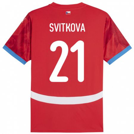 Kandiny Enfant Maillot Tchéquie Kateřina Svitková #21 Rouge Tenues Domicile 24-26 T-Shirt