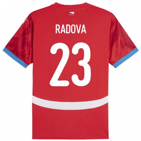 Kandiny Enfant Maillot Tchéquie Michaela Radová #23 Rouge Tenues Domicile 24-26 T-Shirt