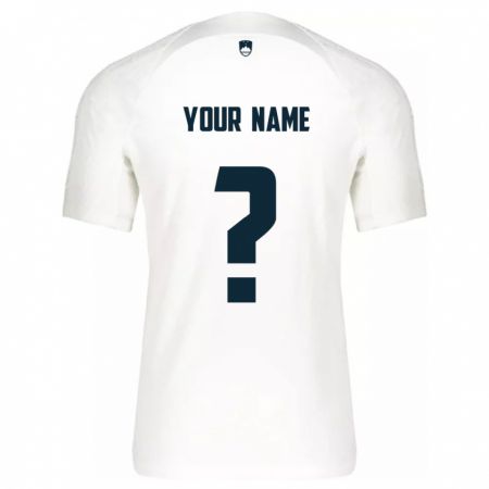 Kandiny Enfant Maillot Slovénie Votre Nom #0 Blanc Tenues Domicile 24-26 T-Shirt