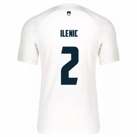 Kandiny Enfant Maillot Slovénie Mitja Ilenic #2 Blanc Tenues Domicile 24-26 T-Shirt