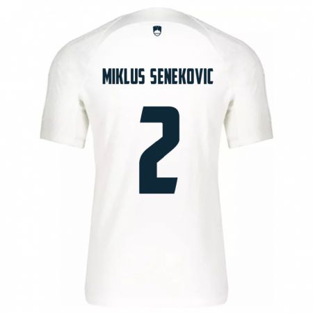 Kandiny Enfant Maillot Slovénie Gal Miklus Senekovic #2 Blanc Tenues Domicile 24-26 T-Shirt