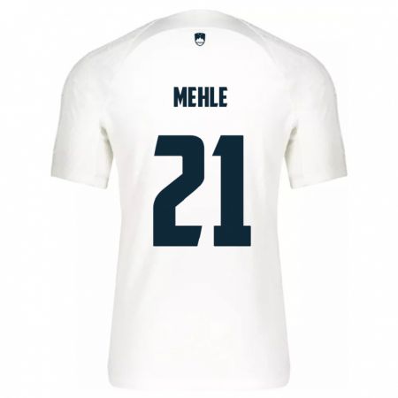 Kandiny Enfant Maillot Slovénie Matej Mehle #21 Blanc Tenues Domicile 24-26 T-Shirt