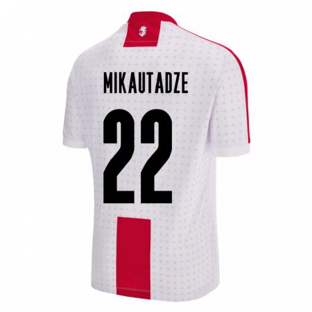 Kandiny Enfant Maillot Géorgie Georges Mikautadze #22 Blanc Tenues Domicile 24-26 T-Shirt