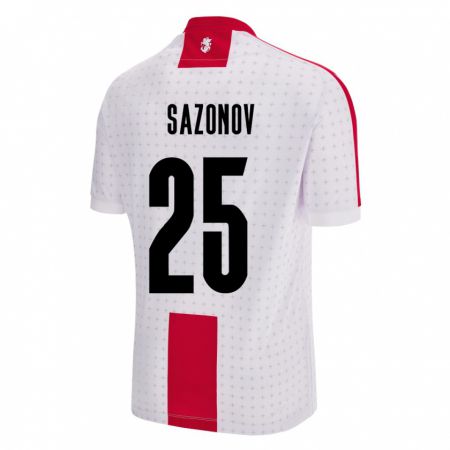 Kandiny Enfant Maillot Géorgie Saba Sazonov #25 Blanc Tenues Domicile 24-26 T-Shirt