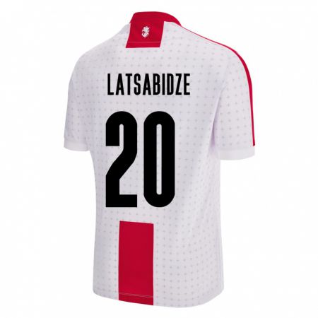 Kandiny Enfant Maillot Géorgie Luka Latsabidze #20 Blanc Tenues Domicile 24-26 T-Shirt