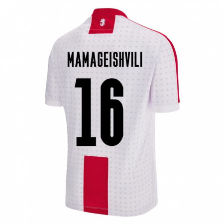 Kandiny Enfant Maillot Géorgie Gizo Mamageishvili #16 Blanc Tenues Domicile 24-26 T-Shirt