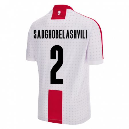 Kandiny Enfant Maillot Géorgie Gela Sadghobelashvili #2 Blanc Tenues Domicile 24-26 T-Shirt