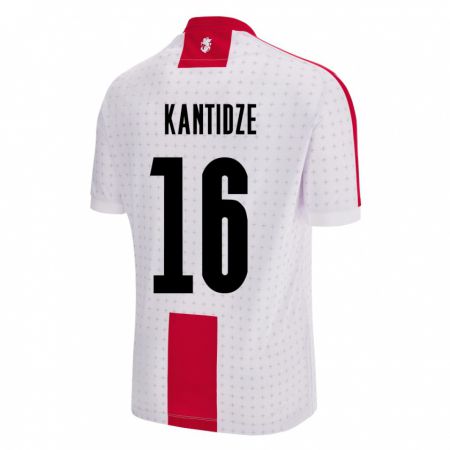 Kandiny Enfant Maillot Géorgie Nikoloz Kantidze #16 Blanc Tenues Domicile 24-26 T-Shirt