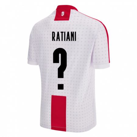 Kandiny Enfant Maillot Géorgie Sandro Ratiani #0 Blanc Tenues Domicile 24-26 T-Shirt