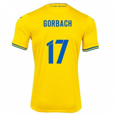 Kandiny Enfant Maillot Ukraine Igor Gorbach #17 Jaune Tenues Domicile 24-26 T-Shirt